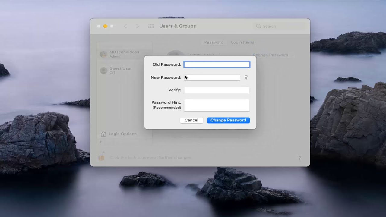 Đổi mật khẩu mới là một cách để bảo vệ MacBook